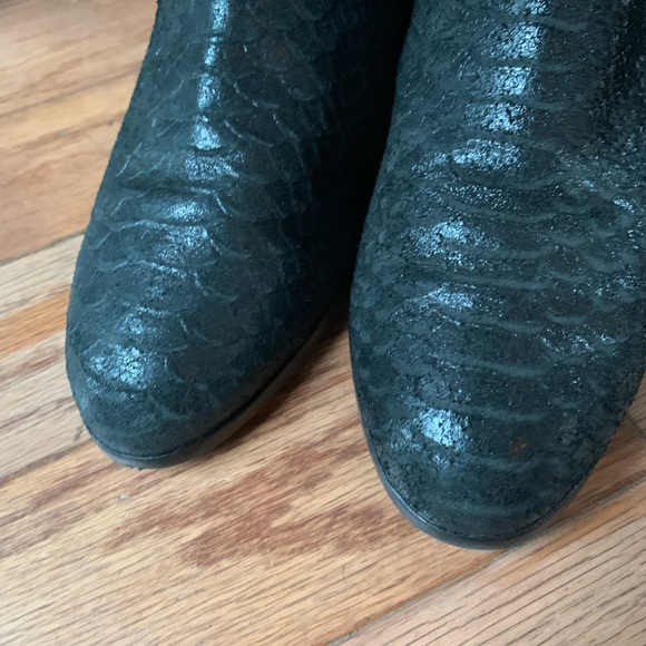 Michael Kors Bromley Distressed Embossed Leather Flat Boot - Picture 7 of 7